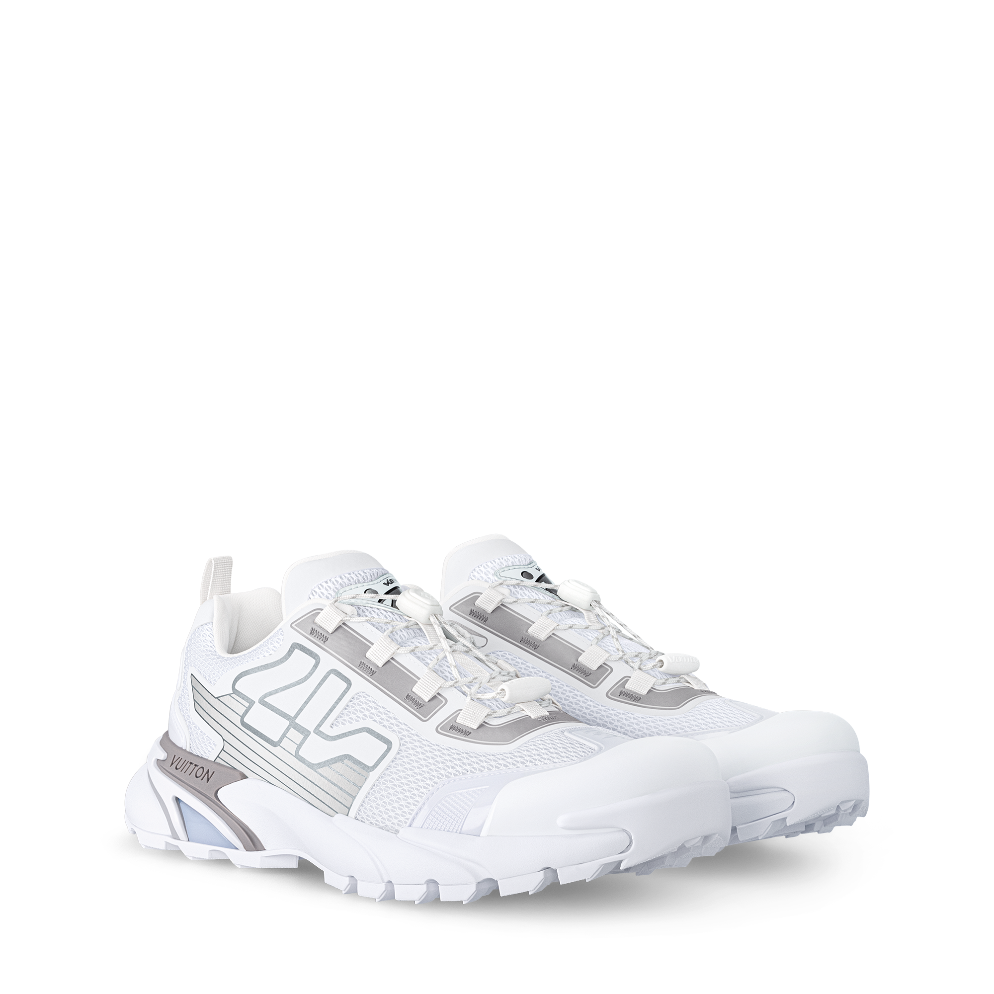 箱、袋付きLouis Vuitton スタッズ付きホワイトスニーカー361/2 箱、袋付きLouis Vuitton スタッズ付きホワイトスニーカー361/2